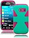 Galaxy Ace Style Case, Bastex Heavy Duty Hybrid Dynamic Case - Hot Pink Soft Silicone Cover with teal Hard Shell Design for Samsung Galaxy Ace Style S765C