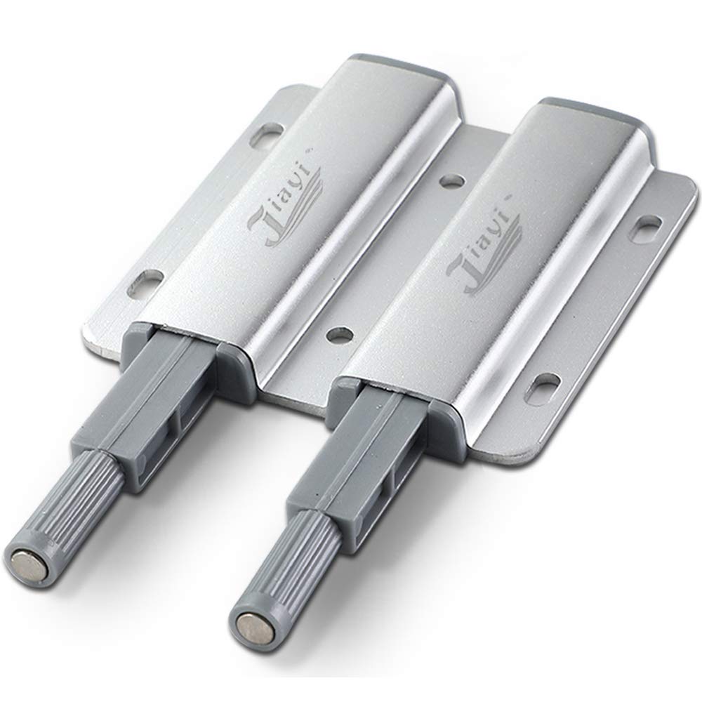 Push to Open Door Catches Jiayi Push Latch Cupboard Magnetic Double Push Opener Latch Heavy Duty Touch Open Door Closing for Drawer Closer Wardrobe Closure
