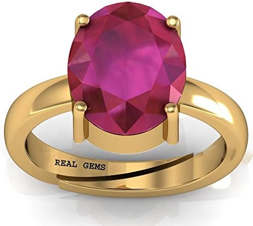 Real Gems 3.25 Ratti Natural Certified Ruby (Manik/Manak/Mankiya) Fine Adjustable Panchdhatu Ring for Men & Boys