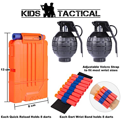 TEPSMIGO 2 Pack Kids Tactical Vest Jacket Kit for Nerf Guns, Nerf Fortnite, N-Strike Elite Series with 80 Bullets Refill Darts and Other Accessories for Nerf for Boys and Girls