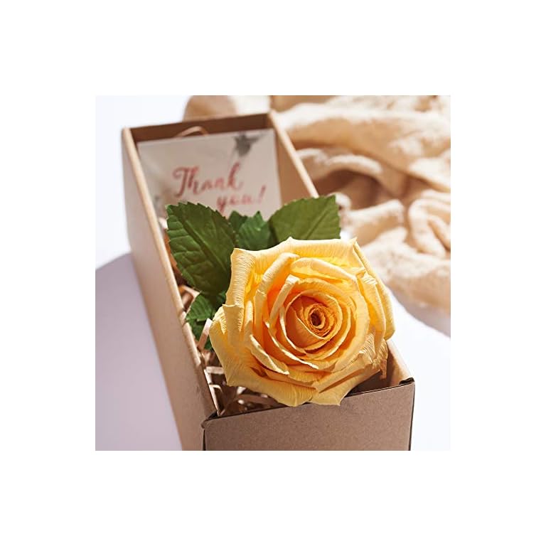 Yellow Rose Gift for Her Women, Handmade Paper Rose Look Like Real