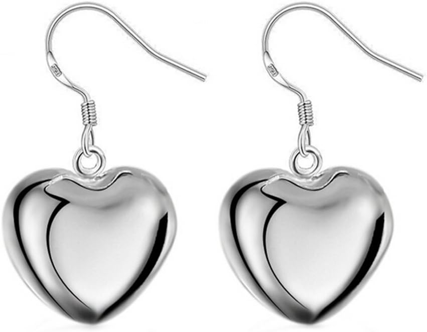Lanaso Heart Earrings Drop Dangle Earrings Silver Earring drops Hook Drop Jewellery Gifts Wowen
