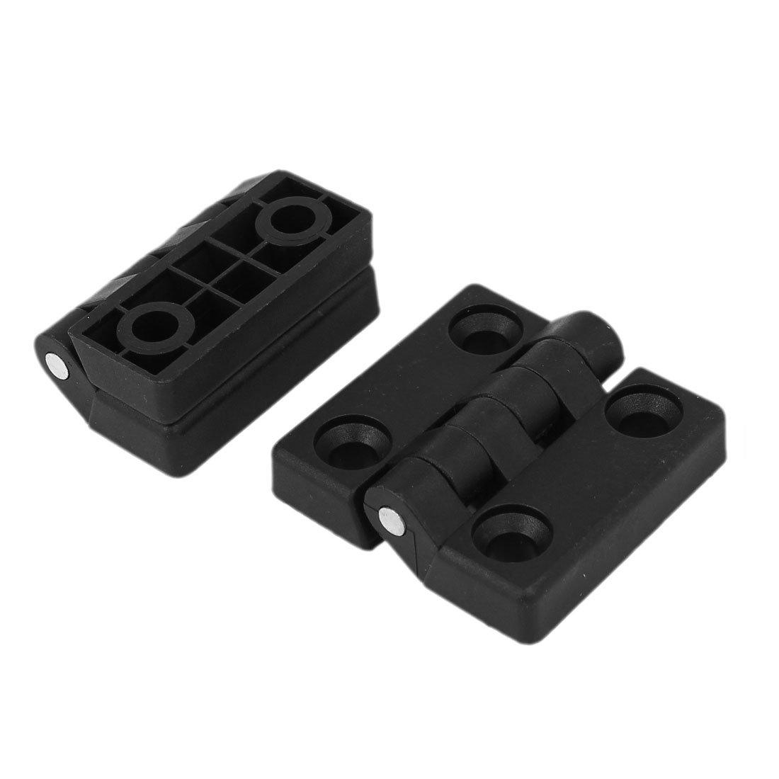 Sourcingmap Toilet Bathroom 50mm x 48mm x 15mm Plastic Door Bearing Hinge Black 2pcs