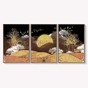 Framed Canvas Wall Art for Living Room, Bedroom Abstract Landscape Dream Place Canvas Prints for Home Decoration Ready to Hanging - 16"x24"x3 Panels