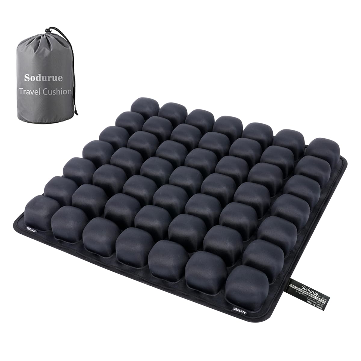 Photo 1 of Sodurue Travel Cushion Airplane seat,Airplane seat Cushion for Long Flights,Press Type air Inflatable Wheelchair seat Cushion,49 airbags,for Car,Office,Stadium,Ergonomic Comfort Support,Heavy Duty