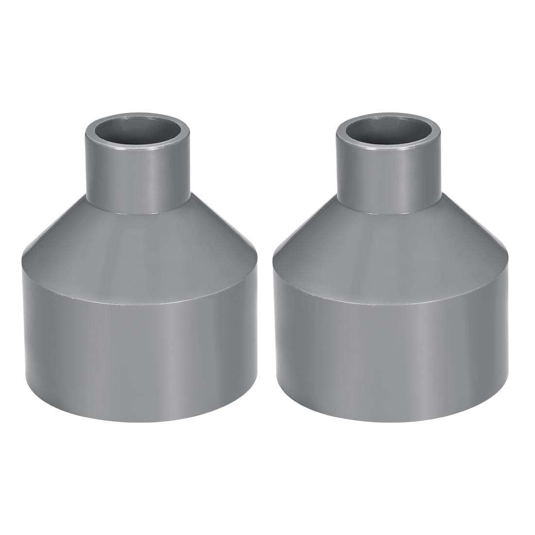 sourcing map PVC DWV Reducing Coupling Schedule 40 Gray 25mm x 63mm Socket 2pcs