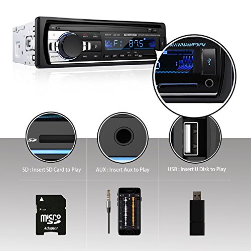 Digital Car Stereo - Wikoo Single-Din Bluetooth Car Stereo In Dash with Remote Control - Receivers USB/SD/Audio - MP3 Player/FM Radio, Supports Hands Free Calling
