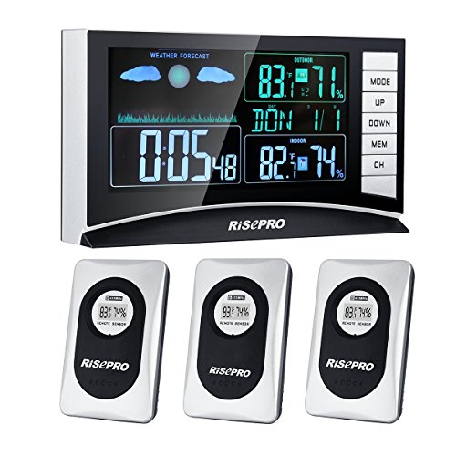 RISEPRO Weather Station, Wireless Weather Station with 3 Sensors in/Out