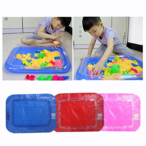 Inflatable Sand Tray Novelty Indoor Beach Toy Model Magic Sand Drawing Toy Gift (Blue)