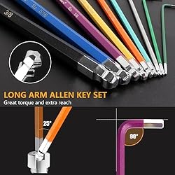 MULWARK Allen Wrench Set 28-Piece with Extra Long