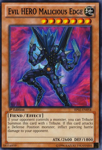 Yu-Gi-Oh! - Evil HERO Malicious Edge (BP02-EN054) - Battle Pack 2: War of the Giants - 1st Edition - Rare