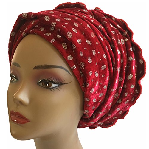 Extra long printed velvet turban