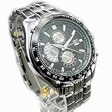 CURREN Stylish Quartz Movt Stainless Steel Watchband Mens Wrist Watch-8083Silverblack (Silverblack)