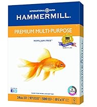 Hammermill Paper, Premium Multi-Purpose Paper Poly Wrap, 24lb, 8.5 x 11, Letter, 97 Bright, 500 Sheets / 1 Ream (105810) Made In The USA
