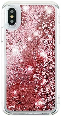 Momo Case iPhone Xs MAX Case - Waterfall - Cascading Liquid Glitter - Protective Design - Apple iPhone 10 (Rose Pink, iPhone Xs MAX)