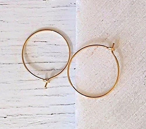 Sterling Silver 14k Goldfill Small Delicate Wire Hoop Earring.Birthday Christmas 25th Silver Anniversary Gift