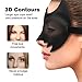 LANGRIA Superhero Eye Mask for Sleeping with 3D Contoured Shape for No Pressure on The Eyes Lightweight and Comfortable Made of Memory Foam with Adjustable Straps Blindfold Design (Black)