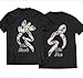 2 Pieces Adult T-Shirts for Couples in Black-(Men-M,Women-M)-Her Buck his doe