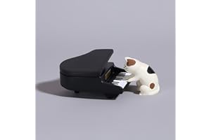 Gwindrise Miniature Cat Pianist Trinkets, Cute Cat Figurines for Car Dashboard, Funny Gifts, Home Office Desk Decor
