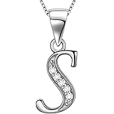Aurora Tears Letter Necklace Initial 925 Sterling Silver Alphabet Pendant Crystal Name Gift Women Cubic Zirconia Jewelry