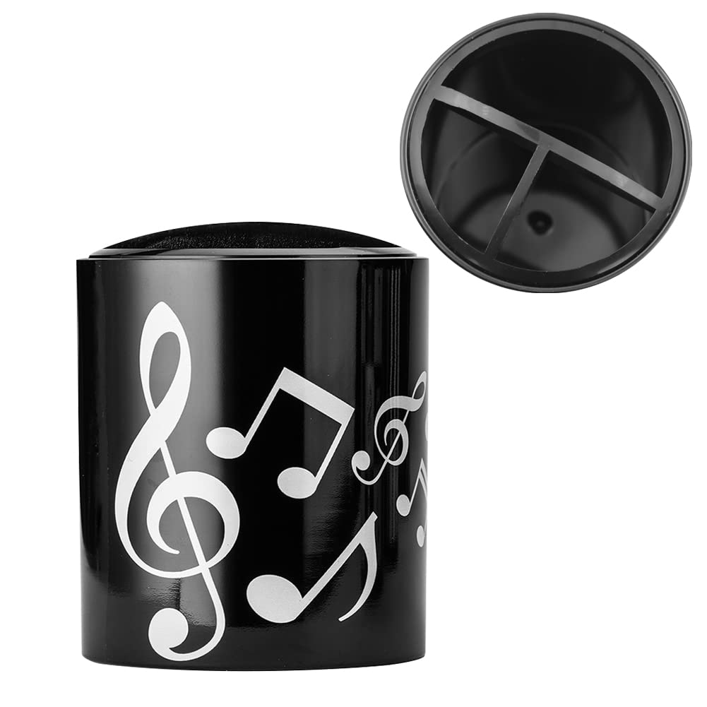Music Piano Pen Holder,Black Musical Melody Pencil Holder Cup Pen Container Holder Piano Pen Pot Stationary Organiser Makeup Brush Holder for Kid Desk Office School Stationery(Music Notes Style)