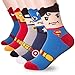 Superhero Print Crew Socks,One Size