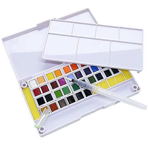 36 watercolor paint set portable travel water color pai…