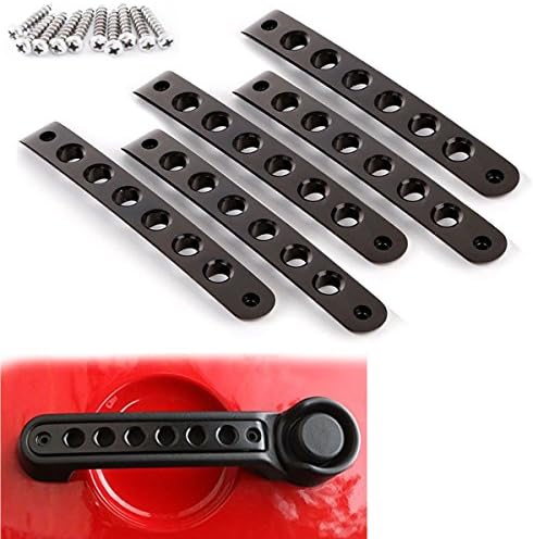 5pcs Aluminum Side Door Grab Handle Knobs Trim for Jeep Wrangler JK 4 Door 2007-2016 Handle Pull ( Black )