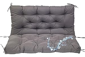 GHKWXUE replacement cushions for outdoor swing 2-3 Seater Waterproof Non-Slip Thicken 5" Swing Chair Pads High elastic PP cotton filling UV-resistant Patio Loveseat Cushion swing cushion 60"x40"/dark gray