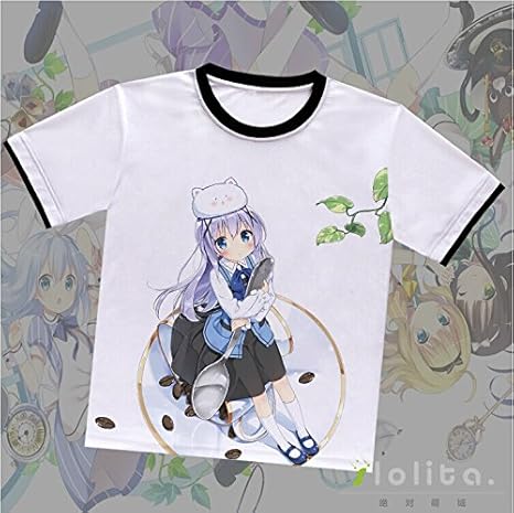 Amazon Cosplay オリジナル ご注文はうさぎですか かふう ちの 高品質 アニメ 漫画 キャラクターグッズ チノ カジュアル 運動 ラウンドネック 半袖tシャツ 香風智乃 T Shirt Xxl 衣長75cm 肩幅50cm 身長目安180 185cm アニメ 萌えグッズ 通販