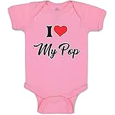 Cute Rascals Baby Bodysuit I Love My Pop Dad Father's Day Boy & Girl Baby Clothes Funny Cotton Soft Pink Design Only 6 Months