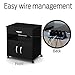 South Shore 2-Door Printer Stand with Storage on Wheels, Pure Black, 19 75 L x 26 W x 27 25 H,