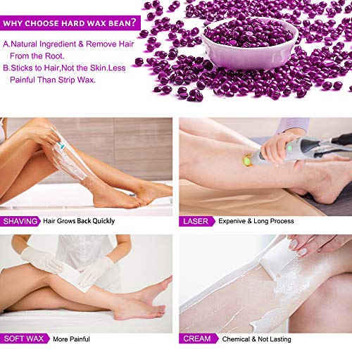 image for NaturalRays Hard Wax Beans for Painless Hair Removal, 1lb Large Refill