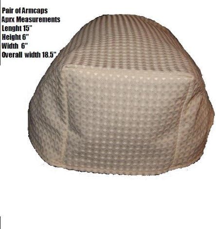 TamersGifts PAIR OF CREAM WAFFLE ARM CAPS COVERS FOR CHAIRS SETTEES ARMCAPS 15" Long