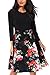 Giotto Women’s Casual Flare Floral Contrast A-Line Evening Party Midi Dress