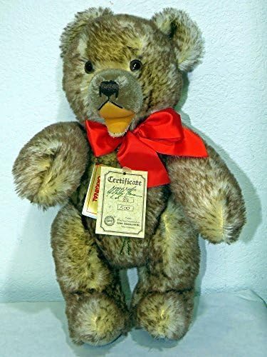 Hermann Teddy Original Limited Edition Beige with brown accents. color 15 INCHES #84 of 500. Signed by G.G. Hermann 1990 100% Mohair