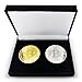 YaaNBit 2Piece Set - Gold & Silver Plated Bitcoins Set w/Unique Bitcoin Velvet Display Case to HODL Cryptocurrency - Limited Edition BTC