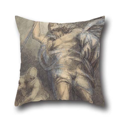 Throw Pillow Case 18 X 18 Inches / 45 By 45 Cm(twice Sides) Nice Choice For Office,drawing Room,adults,relatives,bf,couch Oil Painting William Young Ottley - Prospero Summoning Ariel