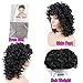 Short Afro Curly Synthetic Hair Wigs for Black Women Phoenixfly Natural Black Loose Curly Fluffy Shoulder Length Natural Looking Hair Wigs Heat Resistant Hair Replacement Wigs with Wig Caps