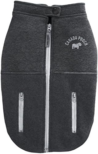 Canada Pooch Rocky Ridge Back-Zip Vest - Grey Melange - 10