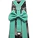 Awesome Teal Mint Green Wedding Accessories Adjustable Bow Tie & Suspenders