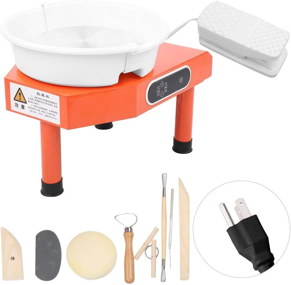 Pottery Wheel, Ceramic Forming Machine Ceramic Pottery Wheel Children DIY Pottery Art Table Top Pottery Wheel Ceramics Clay Tools for Art Craft DIY (350W US)