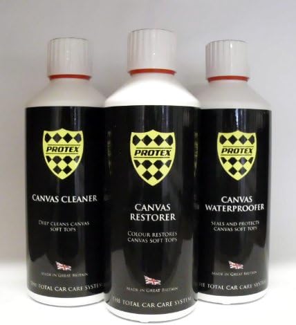 PROTEX Convertible Soft Top Care Kit with Canvas Cleaner/Restorer (Black)/Waterproofer - 500ml, 500 ml (Pack of 1)