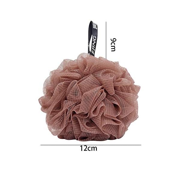 2-Pack-Puff-Shower-Sponge-Bath-Soft-Loofah-Sponge-Pouf-Exfoliating-Mesh-Shower-Ball-for-Adults-Mens-blueBrown Bath Sponge Shower Puff Sponges Bath Soft Loofah Sponge Pouf Exfoliating Mesh Shower Ball Bath Scrunchies for Adults