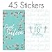 Blue and Silver Sweet 16 Birthday Party Mini Chocolate Candy Bar Wrappers, Blue Sweet Sixteen Party Favor Stickers - 45 Count