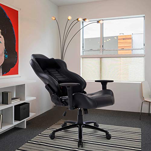 Blue Whale Massage Gaming Office Chair - Metal Base and Special Wave Support,High Back Reclining Racing Game Computer Desk Chair,Ergonomic Leather Executive Chair with Headrest and Lumbar Pillow 8301