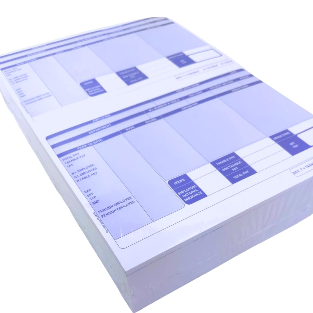 OfficeGear Iris Paylsips [1,000 Pack] 2 Paylsips per A4 Page Compatible with Iris 80/81/82 CF01 RF01 and FY95 - Use Any Printer