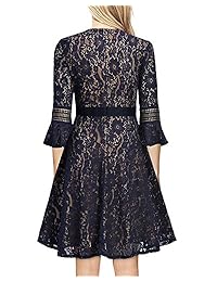 Vestido de encaje floral vintage Glamulice para mujer Valentines Swing Cocktail A-Line Vestidos de fiesta