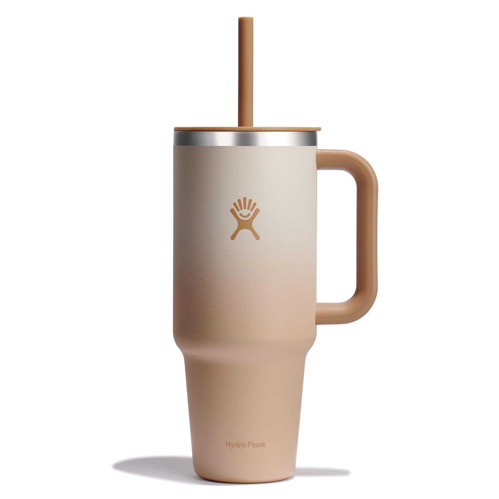 Photo 1 of Hydro Flask 40 Oz Travel Tumbler with Handle, Lid and Straw - Insulated Stainless Steel in Honey Ombre