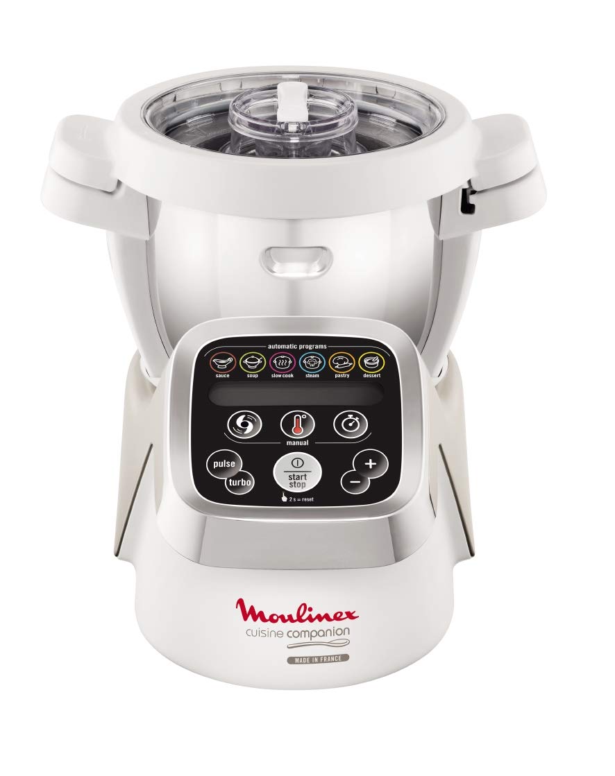 Moulinex Cuisine Companion HF802A Robot cocina con 6 programas automáticos, 4,5 L de capacidad 6 personas, 12 velocidades y temperatura de 30º a 130º, función de mantenimiento de la calor 45 min